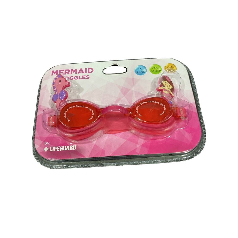 Mermaid Silicone Swimming Goggles Girls Kids Pink Lifeguard Adjustable Brand NEW